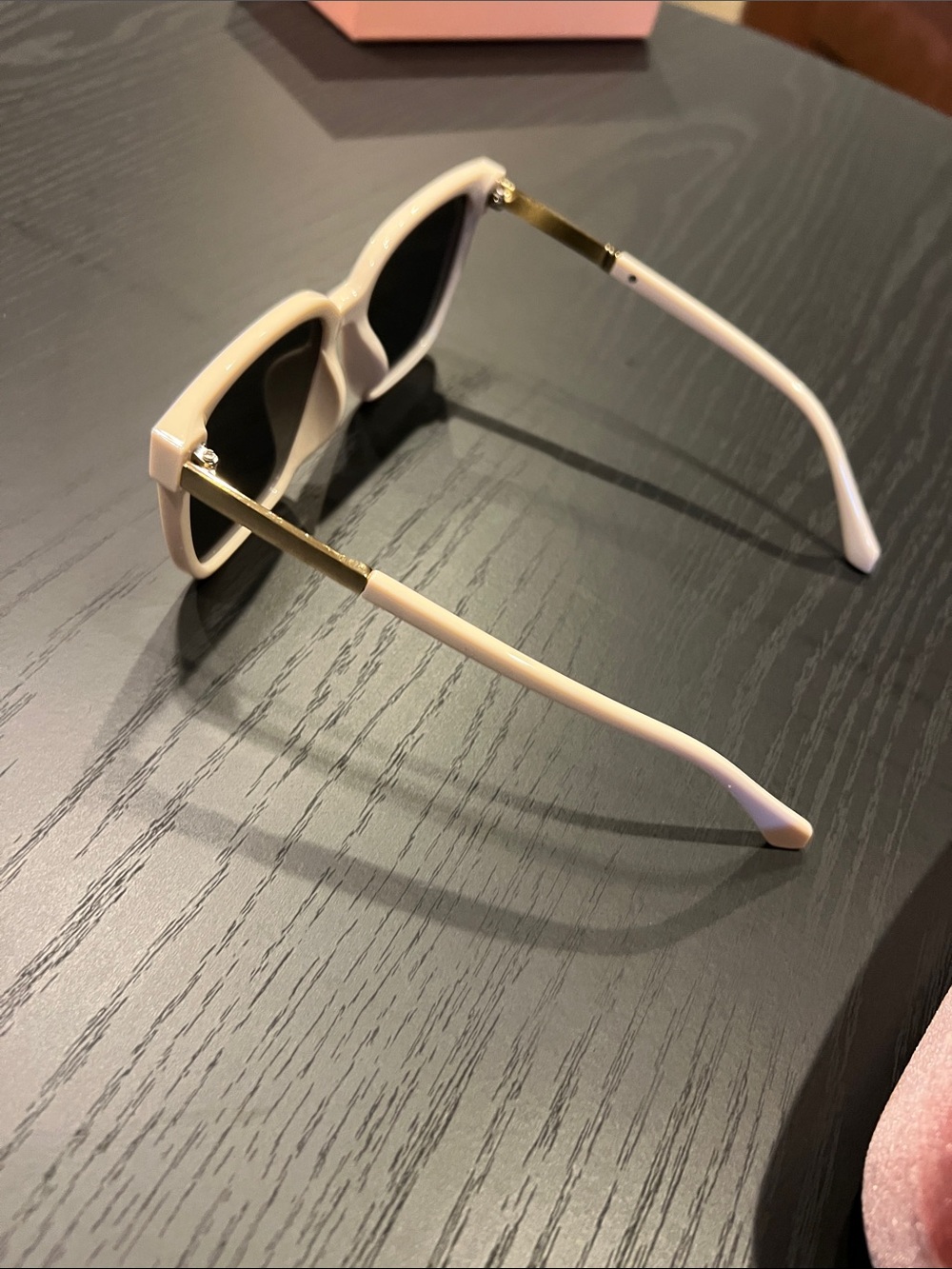 Miu Miu Cream Frame Sunglasses with Black Lenses - Picture 10 of 14
